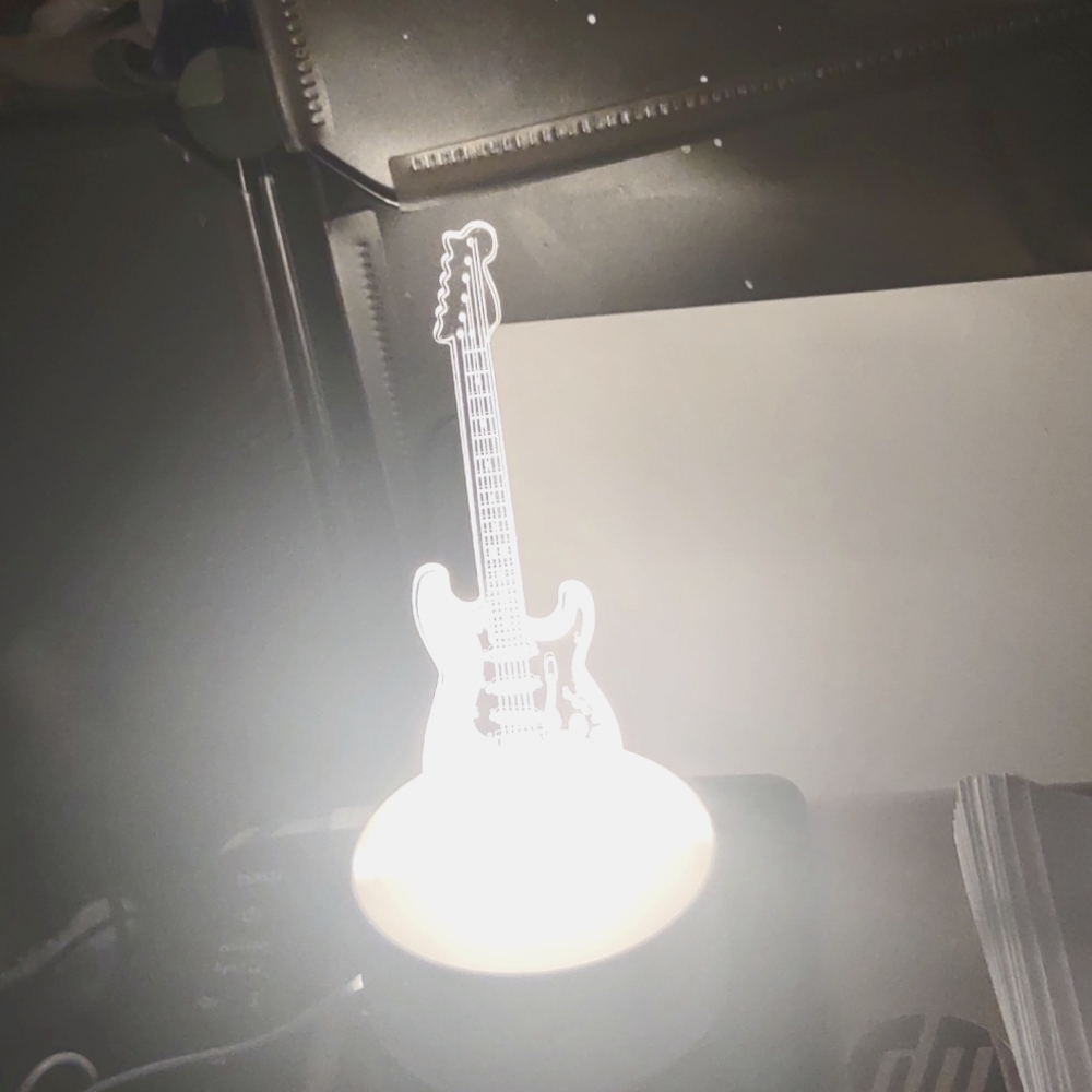 3D lucite guitar lamp